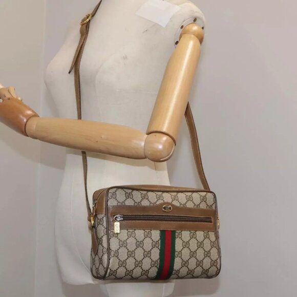 GUCCI Web Sherry Line GG Supreme Shoulder Bag - Picture 1 of 16